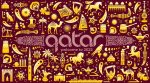 qatar com símbolos em dourado do país copa do mundo