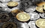 moedas com o símbolo do bitcoin