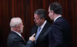 Luiz Inácio Lula da Silva, o presidente da Câmara dos Deputados federais, Arthur Lira, e o presidente do Senado Federal, Rodrigo Pacheco.