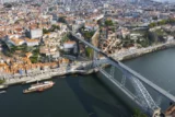 Vista aérea de Porto, em Portugal.