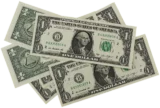 Imagem mostra algumas notas de dólares.