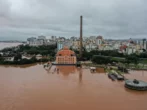 Usina do gasômetro, em Porto Alegre - RS, após chuva intensa