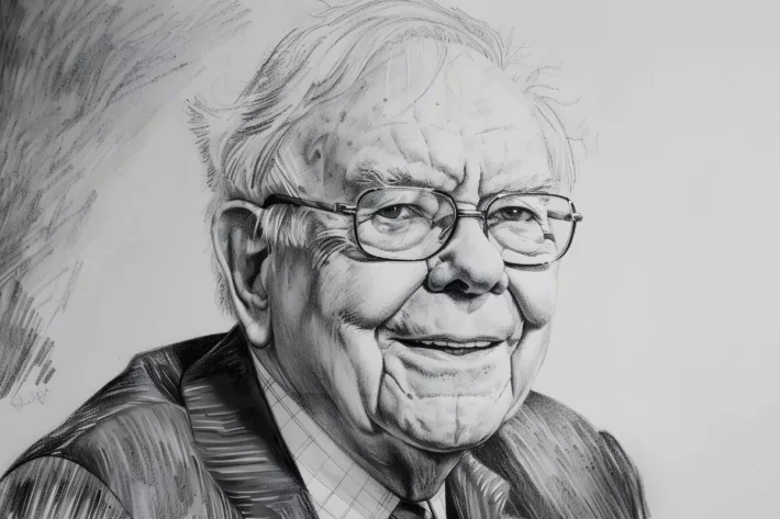 Ilustração de Warren Buffett, o maior investidor do mundo