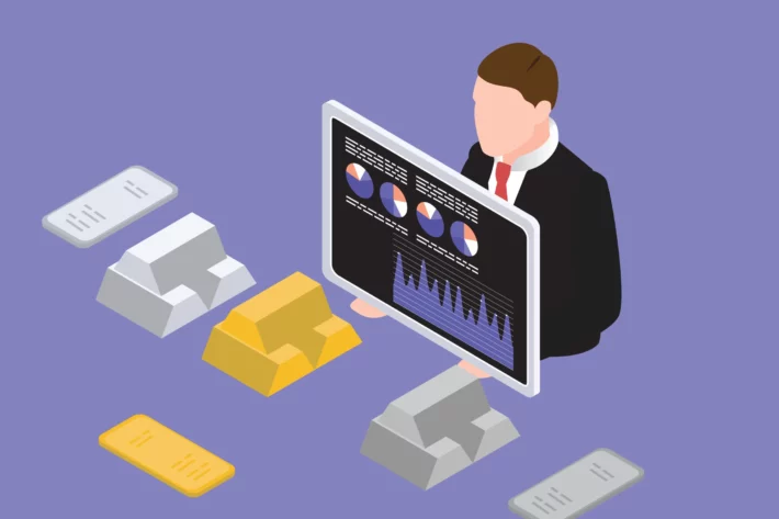 Ouro e prata fecharam em alta e estenderam o rali nesta ter&ccedil;a-feira, com investidores buscando prote&ccedil;&atilde;o diante de riscos geopol&iacute;ticos e &agrave; espera do payroll dos EUA. A prata subiu mais de 5% e voltou aos US$ 80 a on&ccedil;a-troy. (Imagem: Adobe Stock) 