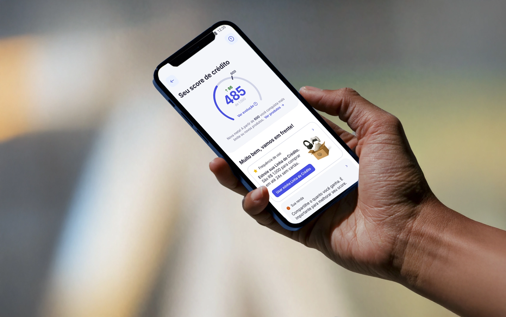 Ferramenta de score de crédito do Mercado Pago em tela de celular