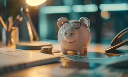 "Porquinho" com óculos representando investimento em previdência corporativa
