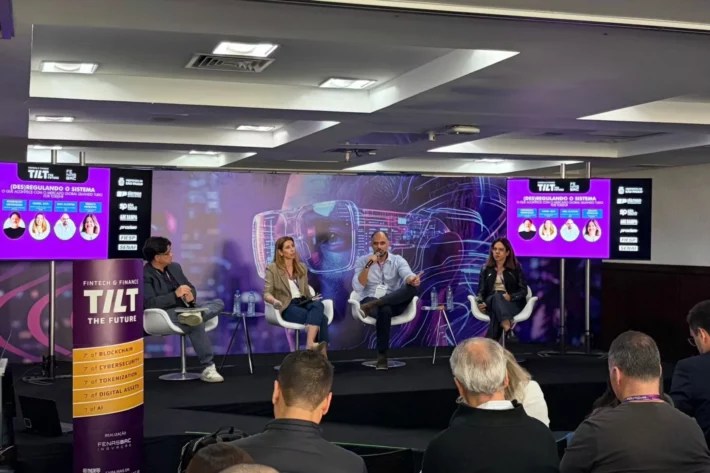 Executivos de Ita&uacute;, Bradesco e Ripple discutem tokeniza&ccedil;&atilde;o, blockchain e o futuro dos bancos no S&atilde;o Paulo Innovation Week. Especialistas defendem que nem tudo deve ser tokenizado. (Foto: Isabela Ortiz)