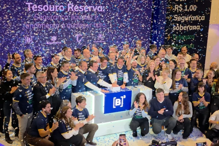 Evento na Arena B3: Tesouro Direto lan&ccedil;a Tesouro Reserva, novo t&iacute;tulo com liquidez 24 horas e sem marca&ccedil;&atilde;o a mercado (Foto: Banco do Brasil)