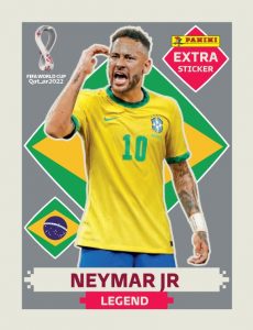 Card do Neymar Jr, camisa 10 da seleção brasileira, que faz parte do álbum de figurinhas da Copa do Mundo