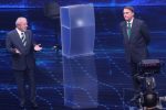 Lula (PT) e Jair Bolsonaro (PL) no debate da Band.